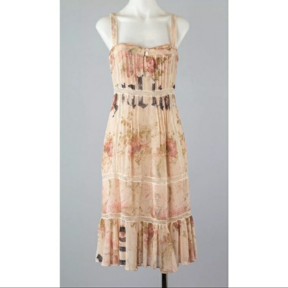 John Galliano Floral Print Peasant Dress - Picture 2 of 13